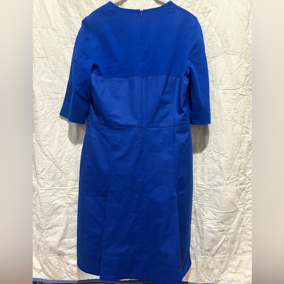 Akris Punto Baumwolle-Cotton Blue Dress w/ Zip Front A-Line Pleats Sz10Authentic - Picture 6 of 13